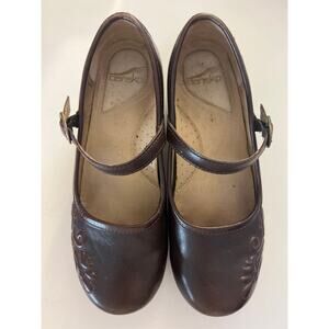Dansko Brown Savanna Embossed Leather Mary Jaine Comfort Clogs Size 40 US 9.5-10